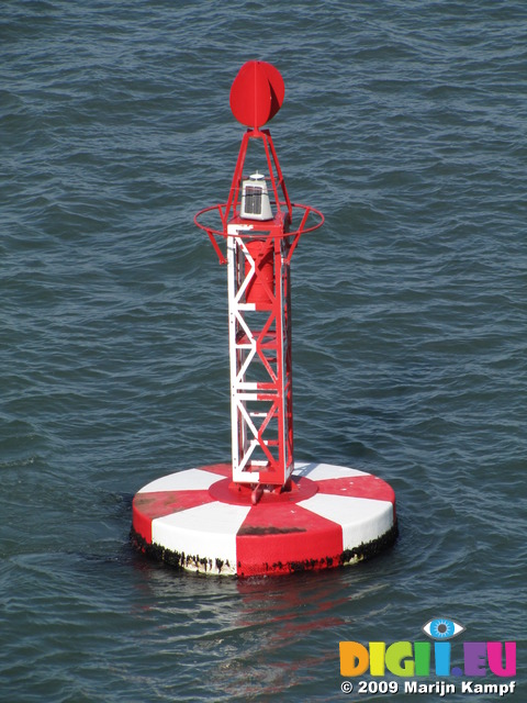 SX03127 Red and white buoy in Milford Haven